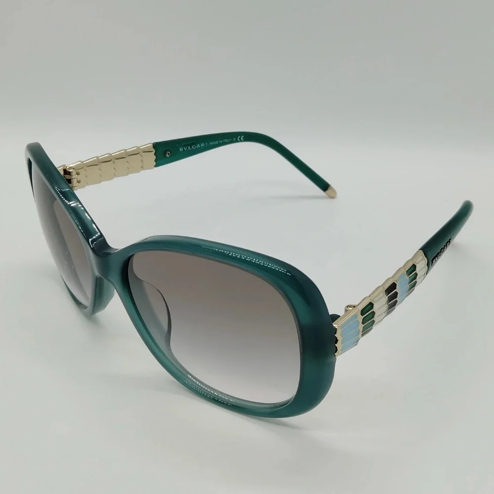BVLGARI Ruffle Serpenti Women's Sunglasses - Emerald Green